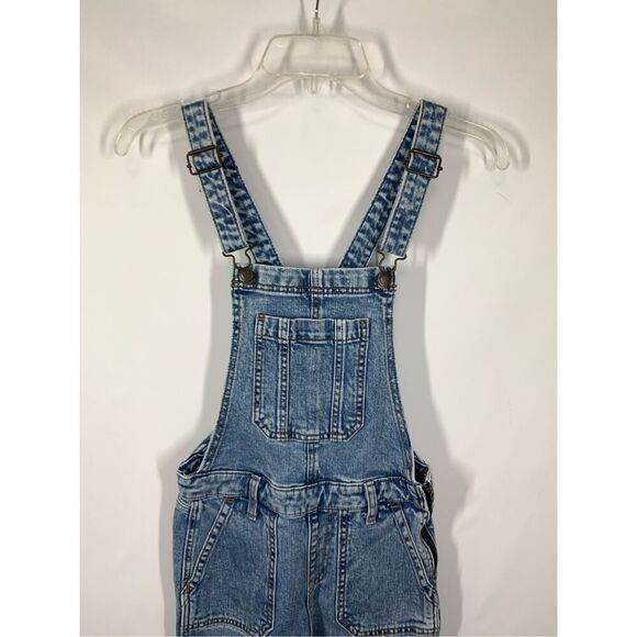 Old Navy Women's Adjustable Strap Side Zip Denim Overalls Blue Size 2 - Picture 3 of 9